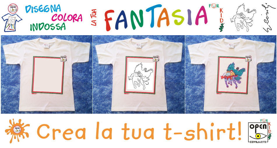 CREA LA TUA T-SHIRT! Con il KIT POPPSHIRT OPEN COVILIARTE FOR KIDS, se vuoi...puoi!