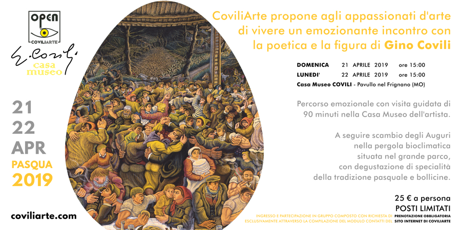 CASA MUSEO COVILI = PERCORSO EMOZIONALE CON VISITA GUIDATA MULTISENSORIALE PER PASQUA E PASQUETTA - 21 e 22 aprile 2019