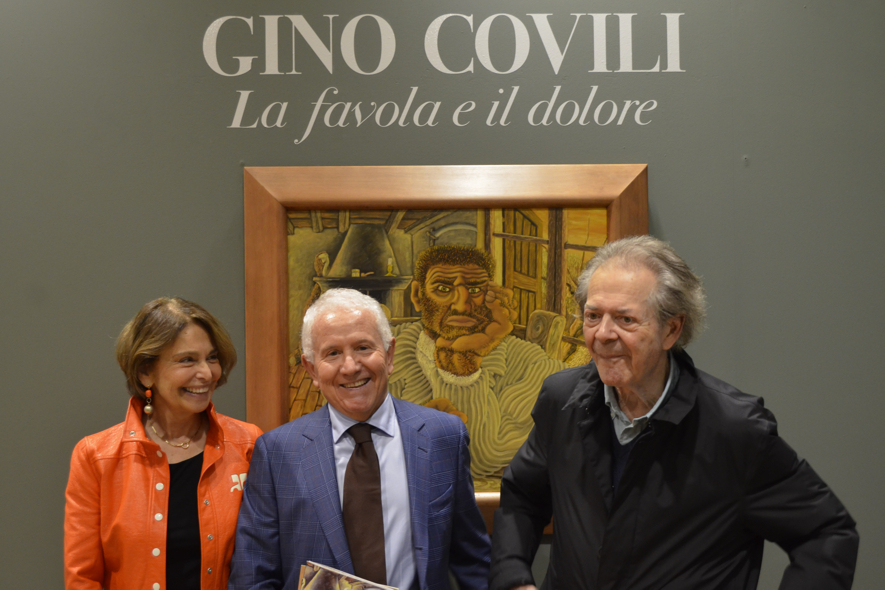 LAURA CASALIS, VLADIMIRO COVILI, FRANCO MARIA RICCI ALL'INAUGURAZIONE DELLA MOSTRA "GINO COVILI - LA FAVOLA E IL DOLORE" - foto Elisa Rizzardi