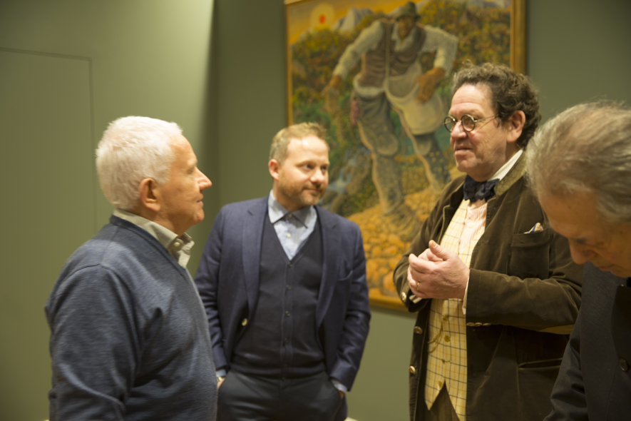 VLADIMIRO E MATTEO COVILI CON PHILIPPE DAVERIO E FRANCO MARIA RICCI ALLA MOSTRA "GINO COVILI - LA FAVOLA E IL DOLORE" - foto Elisa Rizzardi